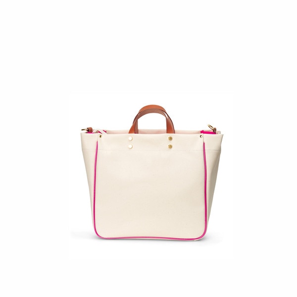 Codie Nylon Tote with Leather Accents | Southern Homestead Mercantile *New* Pink - Coated Canvas