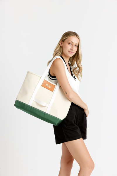 Lands' End Small Zip Top Canvas Tote Bag