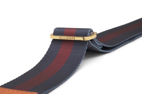 Crossbody Belt Webbing Strap in Red/Navy